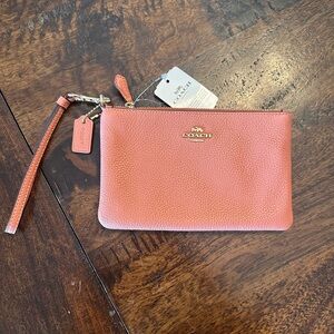NWT Coach Salmon Wristlet